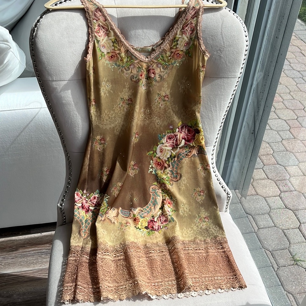 Michal Negrin boutique collection. Never worn. Adorned with swarovski crystals.